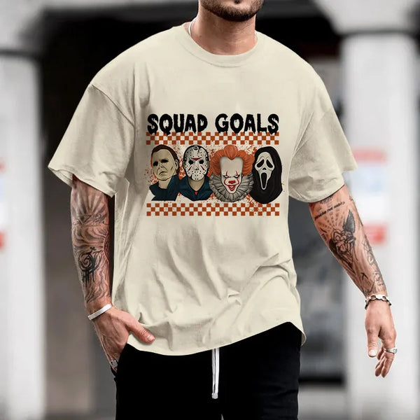 "SQUAD GOALS" Print Men's Short Sleeve T-Shirt