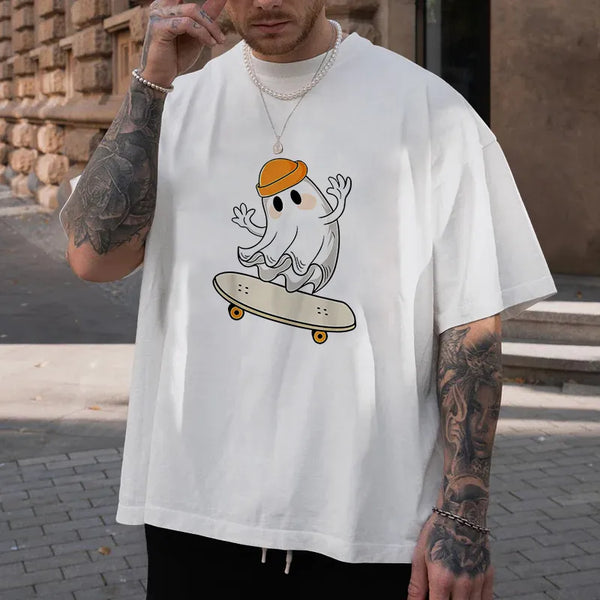 Cute Skateboarding Ghost Men's Short Sleeve T-Shirt