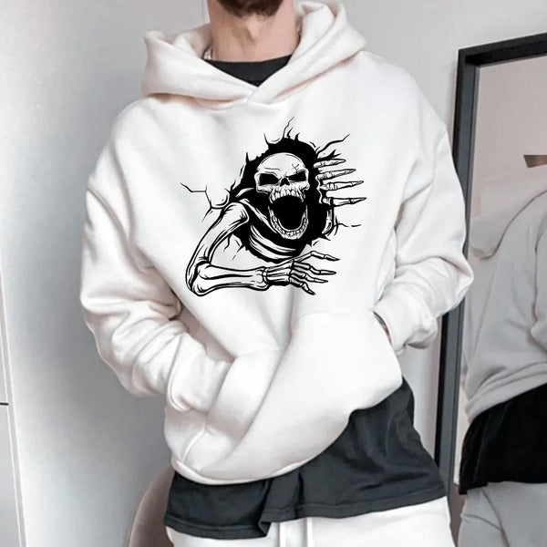 Skeleton Suddenly Appears Graphic Print Men's Hoodie Sweatshirt