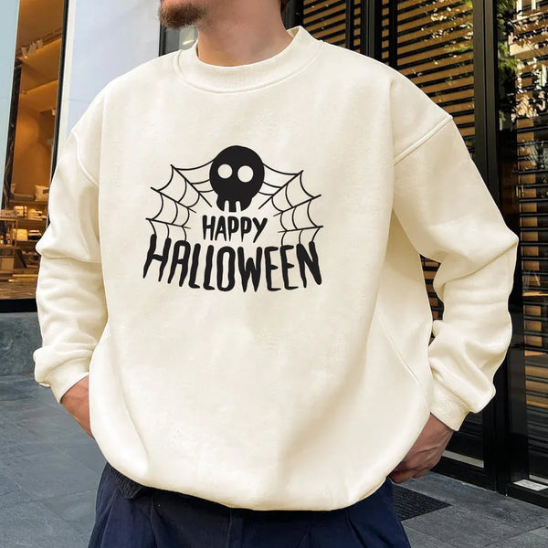 Halloween Spider Web Print Men's Sweatshirt