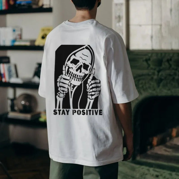 Stay Positive Print Men's Short Sleeve T-Shirt