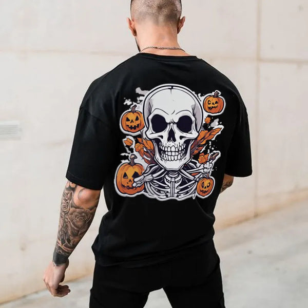 Happy Skeleton Design Men's Short Sleeve T-Shirt