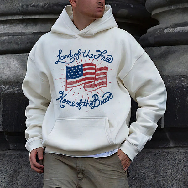The Land Of Free Graphic Print Men's Hoodie