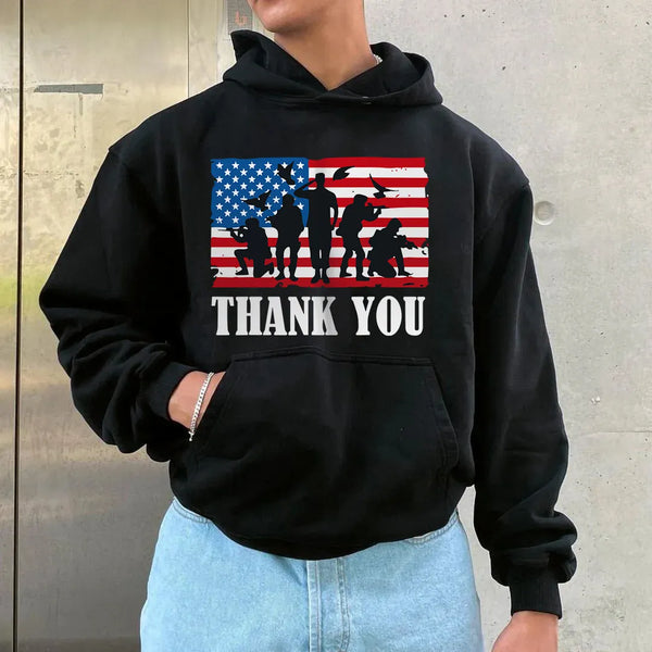 Thank You Graphic Print Men's Hoodie