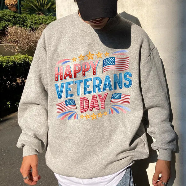 Happy Veterans Day Graphics Casual Men's Sweatshirt