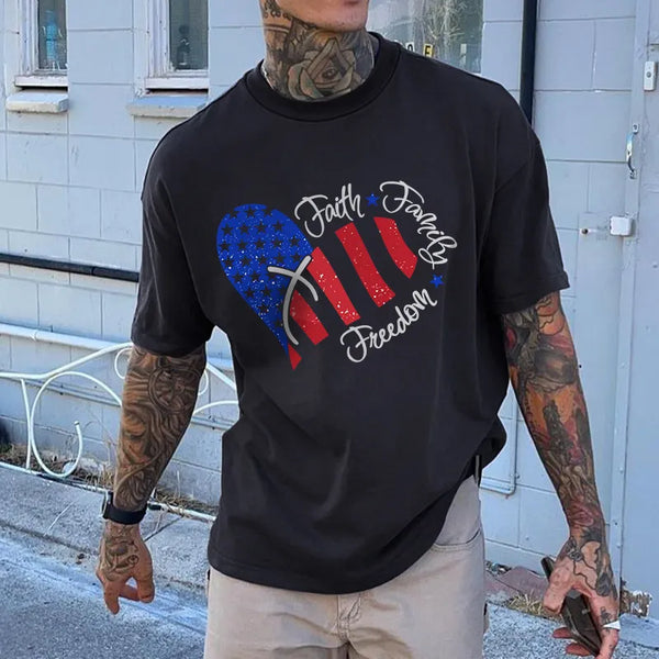 Freedom Graphic Print Men's Short Sleeve T-Shirt