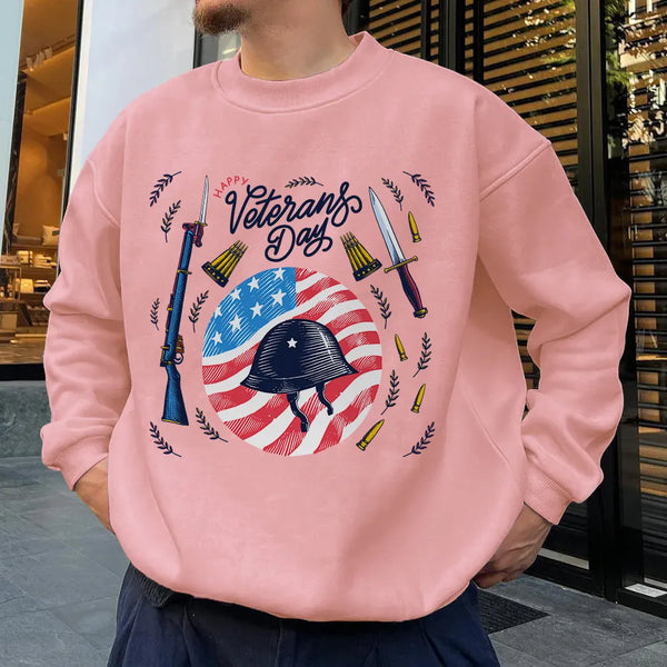 Happy Veterans Day Graphics Casual Men's Sweatshirt