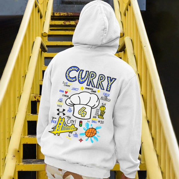 2023 "Curry" Hand Drawn Graphic Print Men's Hoodie