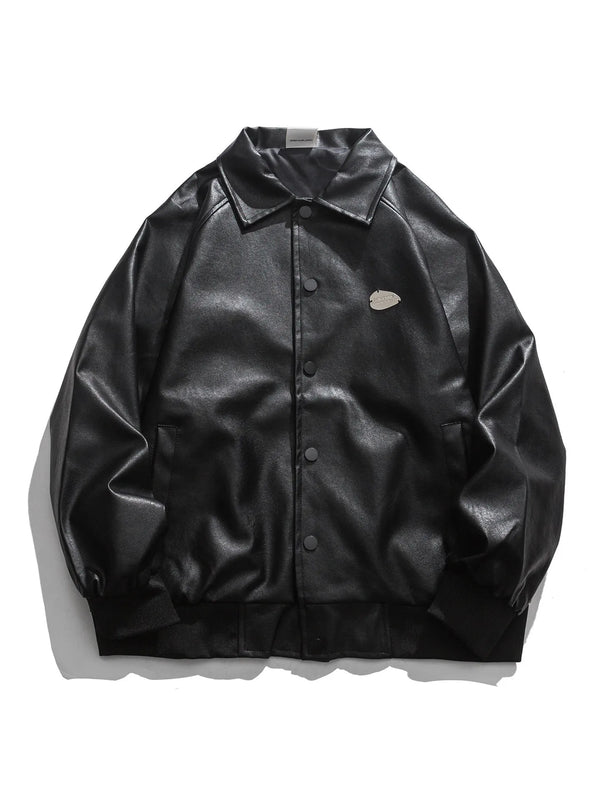 Trendy Steel Seal Men‘s Faux Leather Jacket