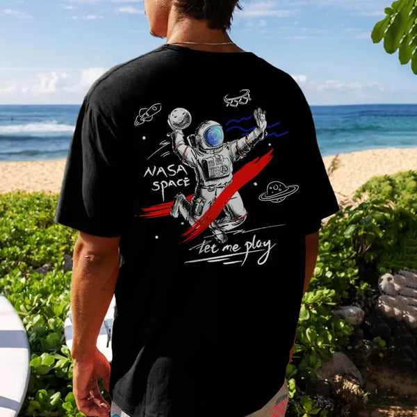 Astronaut Walking In Space Men's Short Sleeve T-Shirt