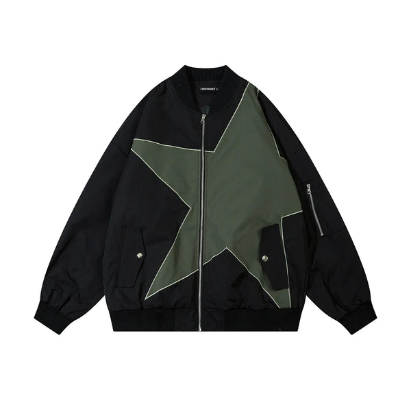 Star Embroidery Men’s Bomber Jacket