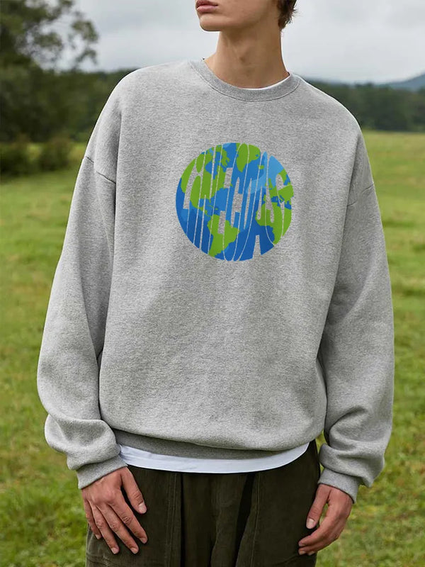 Only One Earth Graphic Print Men's Sweatshirt