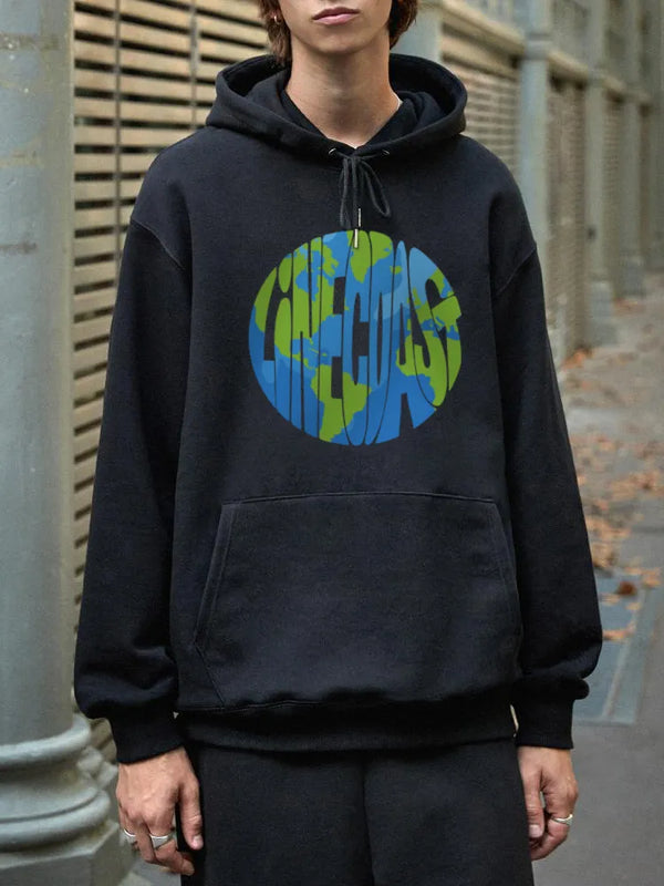 Only One Earth Graphic Print Men's Hoodie