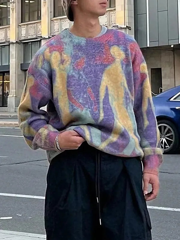 Neon Color Block Men's Sweater