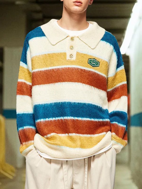 Oil Painting Color Bar Men's Sweater