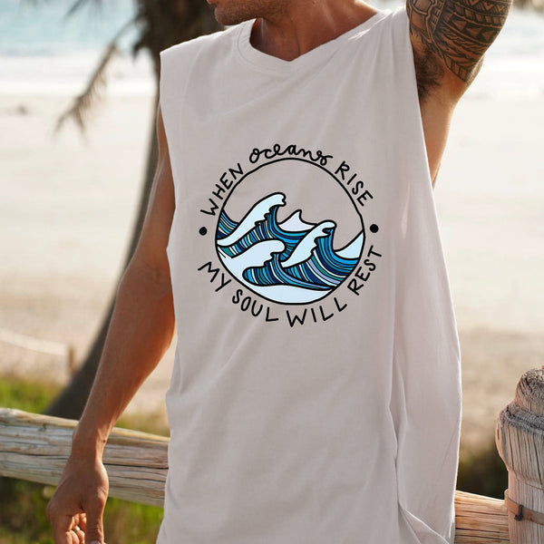 When Oceans Rise My Soul Will Rest Men's Sleeveless T-Shirts