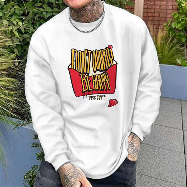 Don't Worry Be Happy Men's Cotton Long Sleeve T-Shirts