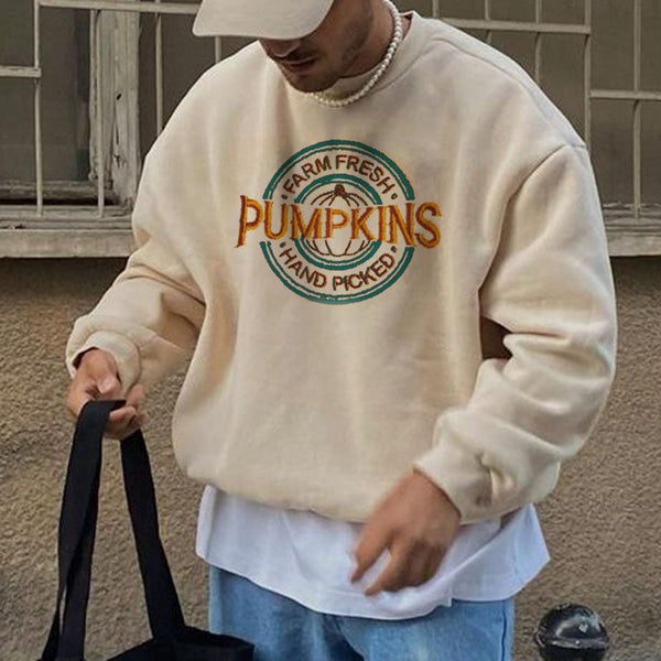Pumpkins Graphic Print Men's Fleece Sweatshirt