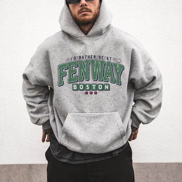 Fenway Alphabet Graphic Print Men's Fleece Oversize Hoodie