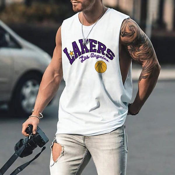 Lakers Men's Summer Streetwear Sleeveless T-Shirts