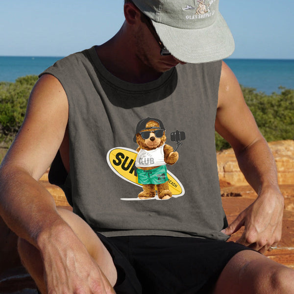 Surf Bear Men's Casual Sleeveless T-Shirts