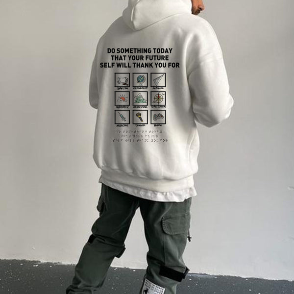Act for the future Alphabet Pattern Men's Hoodies