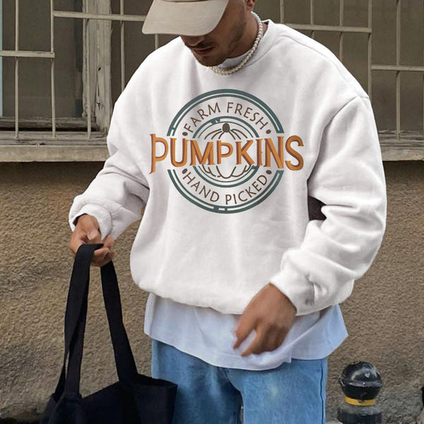 Halloween Pumpkin Letter Print Casual Crew Neck Sweatshirt