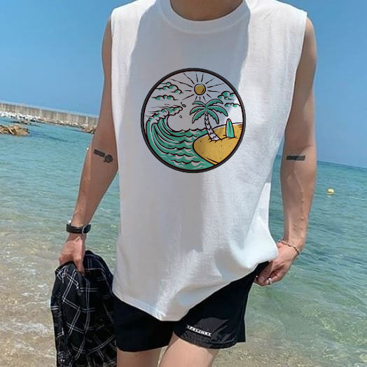 Summer Beach Men's Casual Sleeveless T-Shirts